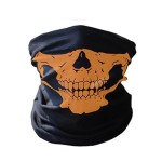 Face protection mask, skull design, orange color